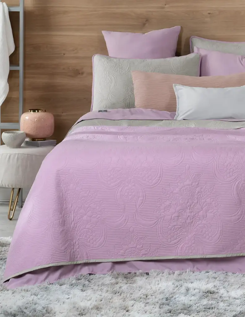 SET EDREDÓN PINSONIC-SABANAS RT Violeta - Gris